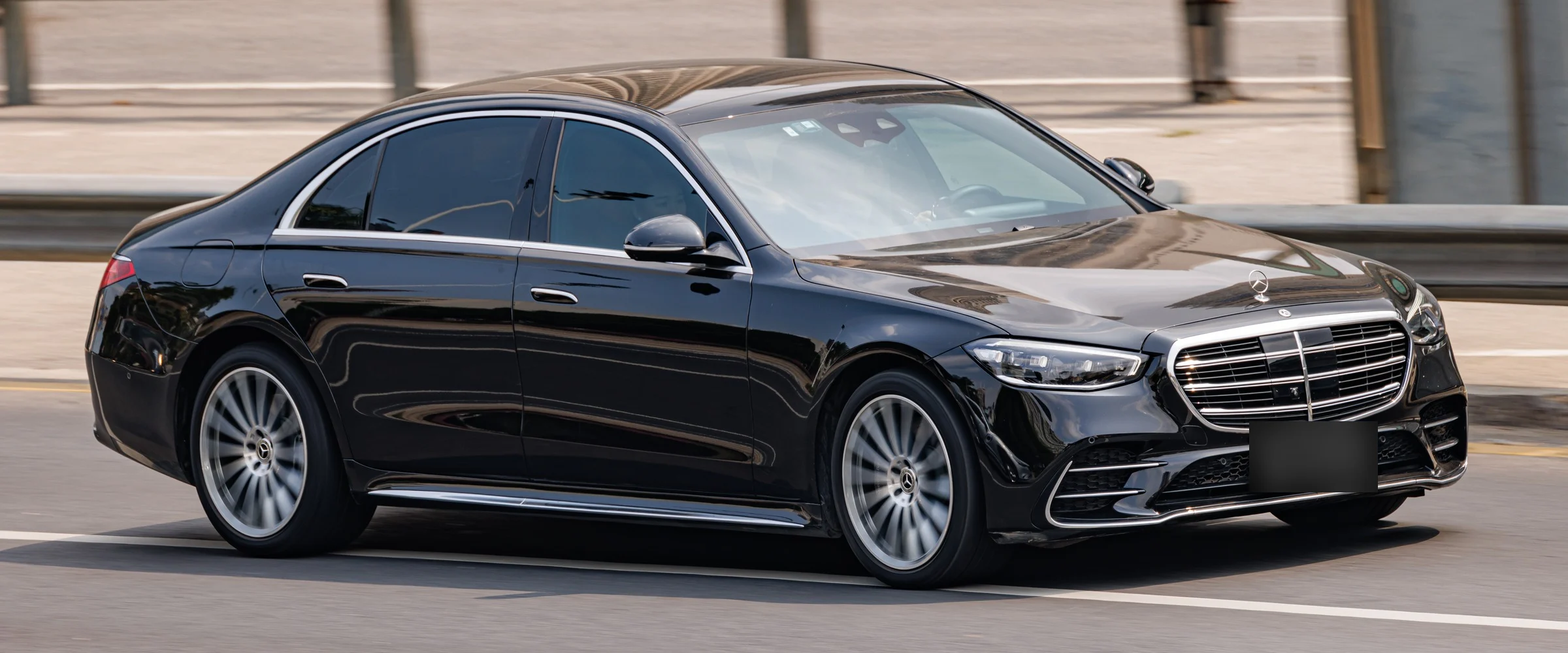 Black Mercedes-Benz S-Class (W223) chauffeur car
